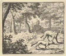 The Wolf Accuses Renard of Eating the Fish that He Stole, 1650-75. Creator: Allart van Everdingen