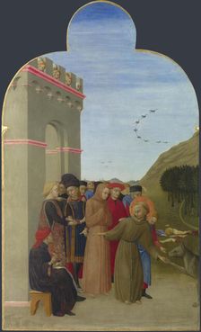 The Wolf of Gubbio (From Borgo del Santo Sepolcro Altarpiece), 1437-1444. Creator: Sassetta (1392-1450)