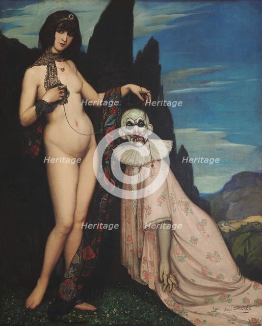 The Woman and the Puppet (La mujer y el pelele), 1909. Creator: Zárraga y Argüelles, Ángel (1886-1946).
