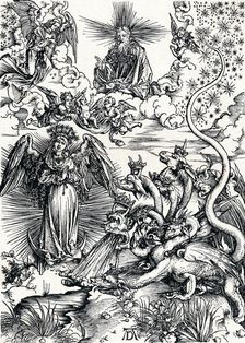 The Woman Clothed with the Sun and the Seven-Headed Dragon 1498 (1906). Artist: Albrecht Durer