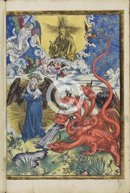 The woman clothed with the sun and the seven-headed dragon, 1511. Creator: Dürer, Albrecht (1471-1528).