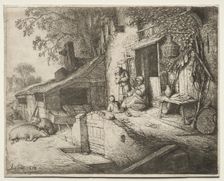 The Woman Spinning. Creator: Adriaen van Ostade (Dutch, 1610-1684)