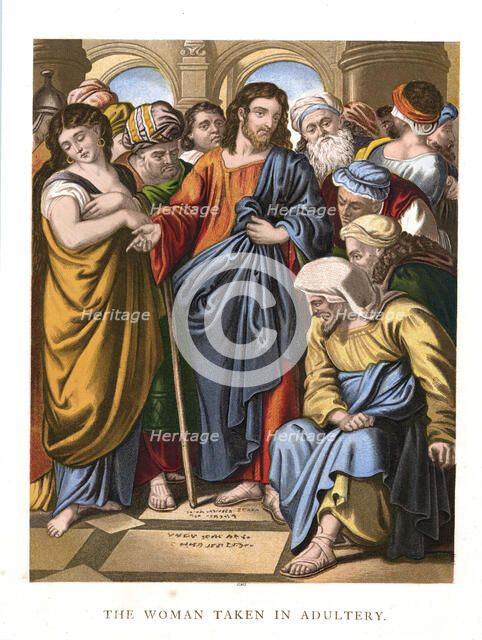 'The Woman Taken in Adultery', c1860. Artist: Anon