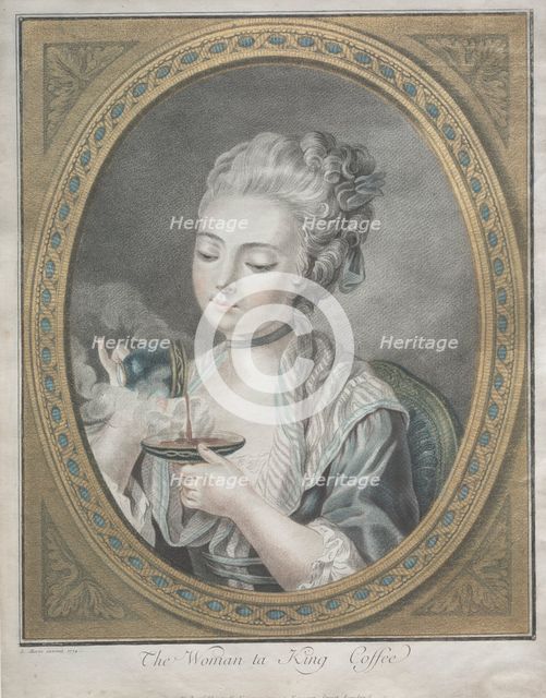 The Woman taking Coffee, 1774. Creator: Louis-Marin Bonnet (French, 1736-1793).