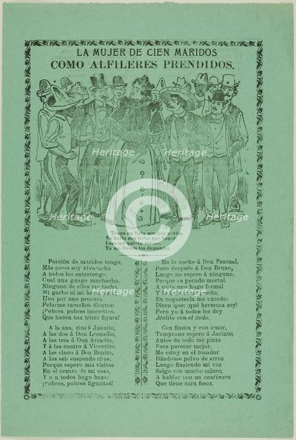 The Woman with 100 Husbands, 1901. Creator: José Guadalupe Posada.