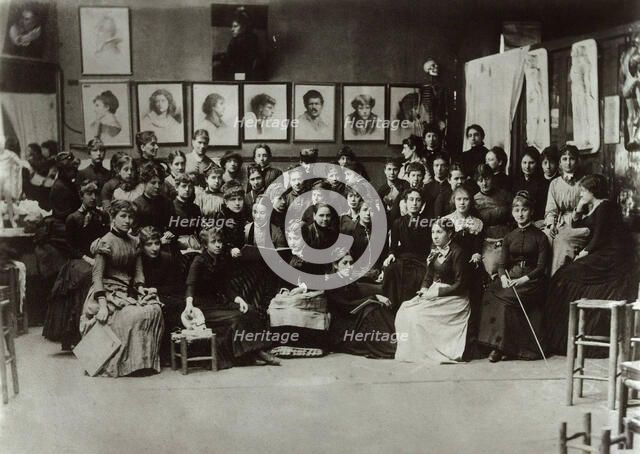 The women of the Académie Julian , 1880-1890. Creator: Anonymous.