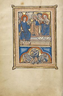 The Women at the Tomb; Psalter, mid-1200s. Creator: Unknown