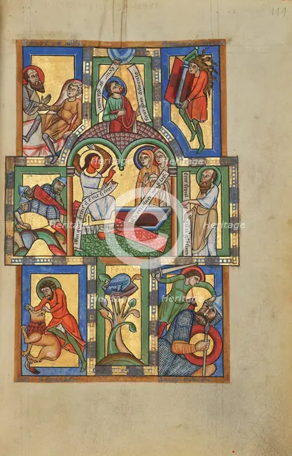 The Women at the Tomb; Stammheim Missal, probably 1170s. Creator: Unknown.