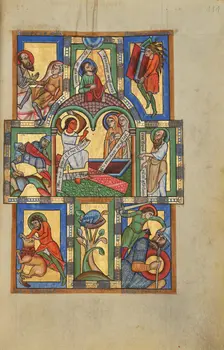 The Women at the Tomb; Stammheim Missal, probably 1170s. Creator: Unknown