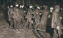 The Women's Freedom League attempting to enter the House of Commons, London, 1908. Creator: Unknown