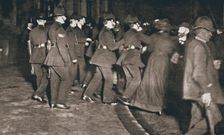 The Women's Freedom League attempting to enter the House of Commons, London, 1908. Creator: Unknown