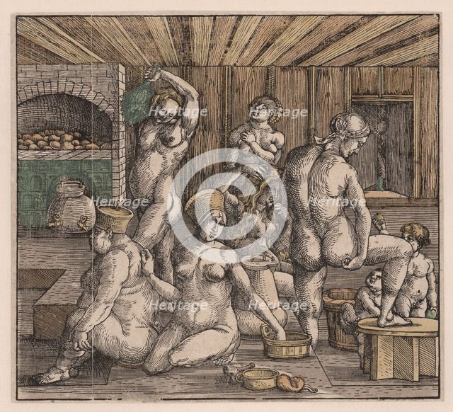 The women's bath, c. 1500.