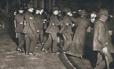 The Women's Freedom League attempting to enter the House of Commons, London, 1908
