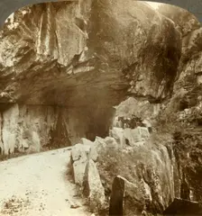 The wonderful Bratlandsdal road, blasted through mountain walls of solid rock, Norway c1905. Creator: Unknown
