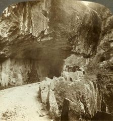 The wonderful Bratlandsdal road, blasted through mountain walls of solid rock, Norway c1905. Creator: Unknown