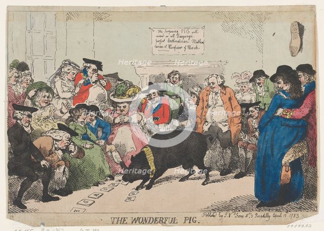The Wonderful Pig, April 12, 1785., April 12, 1785. Creator: Thomas Rowlandson.
