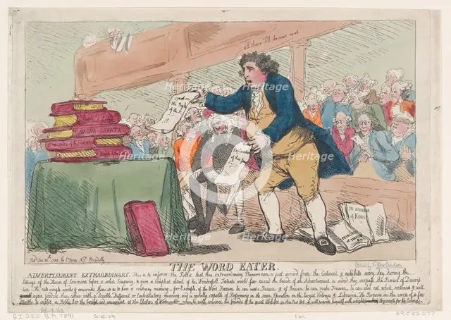 The Word-Eater, December 30, 1786., December 30, 1786. Creator: Thomas Rowlandson.