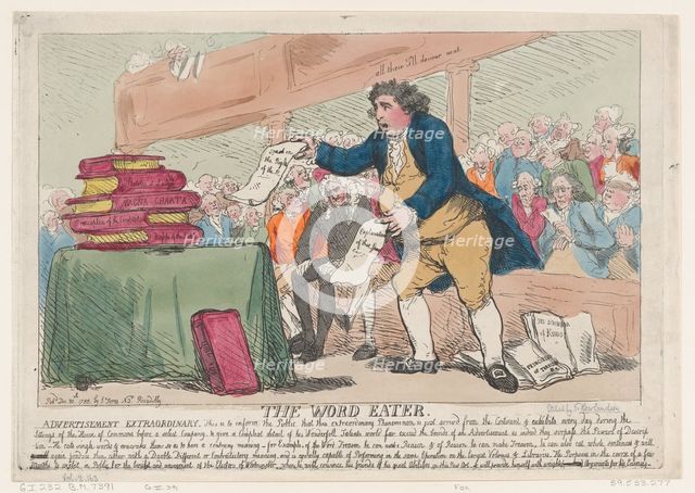 The Word-Eater, December 30, 1786., December 30, 1786. Creator: Thomas Rowlandson.