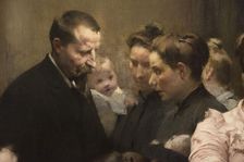 The work of a drop of milk at the Belleville Dispensary (triptych), 1903. Creator: Henry Jules Jean Geoffroy