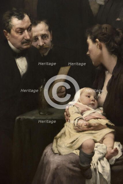 The work of a drop of milk at the Belleville Dispensary (triptych), 1903. Creator: Henry Jules Jean Geoffroy.