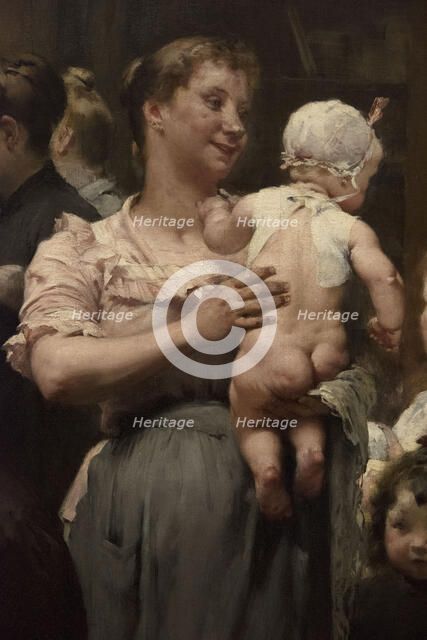 The work of a drop of milk at the Belleville Dispensary (triptych), 1903. Creator: Henry Jules Jean Geoffroy.