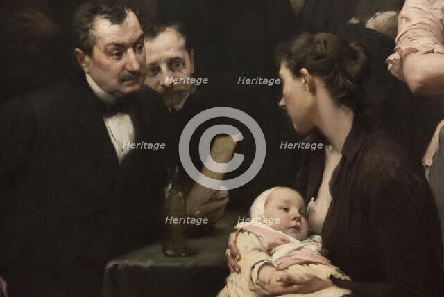 The work of a drop of milk at the Belleville Dispensary (triptych), 1903. Creator: Henry Jules Jean Geoffroy.