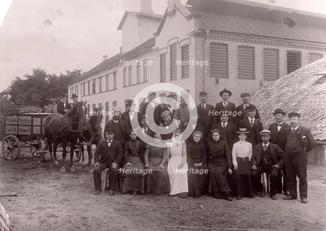 The workforce of the Kronlein brewery, Landskrona, Sweden, c1900. Creator: Unknown.