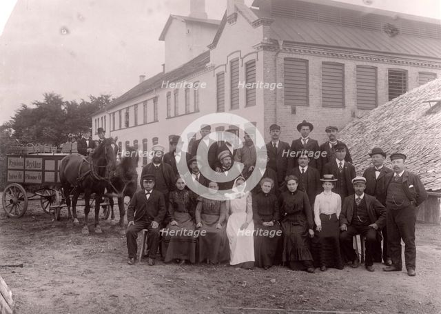 The workforce of the Kronlein brewery, Landskrona, Sweden, c1900. Creator: Unknown.