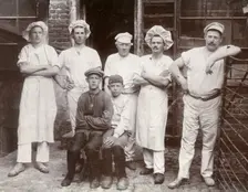 The workforce of Borg's bakery, Landskrona, Sweden, c1920. Creator: Unknown