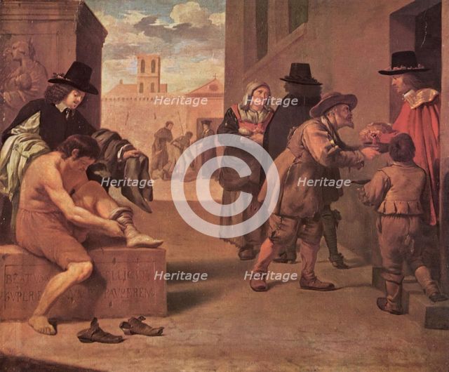 The works of mercy, 1680. Creator: Pierre Montallier.