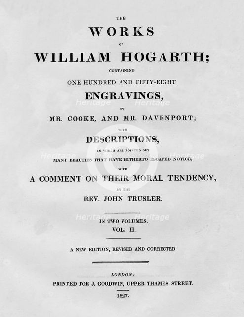'The Works of William Hogarth, Vol II', 1827.  Creator: Unknown.