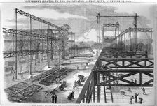 The works for the Great Exhibition, 1851 in Hyde Park, London. Creator: Unknown