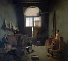 The Workshop of David 1814. Creator: Leon Mathieu Cochereau