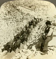 The world-famed marble quarries at Carrara, Italy c1909. Creator: Unknown