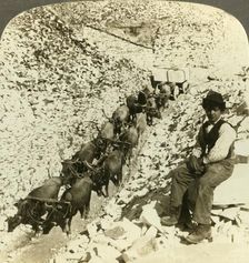The world-famed marble quarries at Carrara, Italy c1909. Creator: Unknown