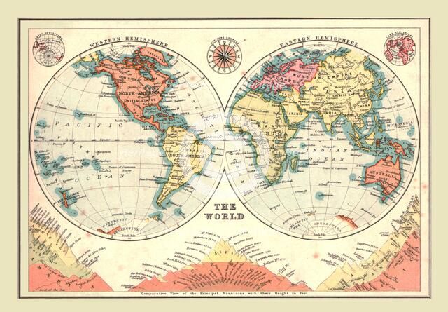 The World in Hemispheres, 1902.  Creator: Unknown.