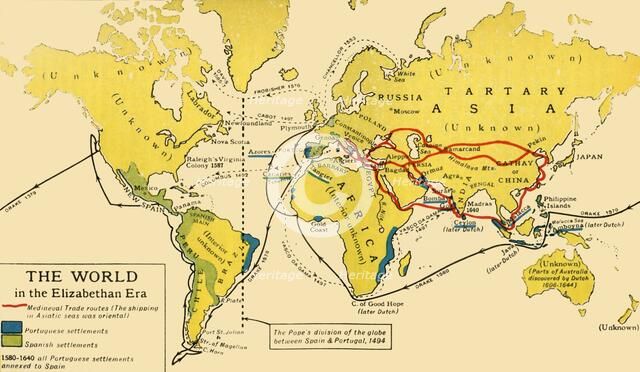 'The World in the Elizabethan Era', 1926. Creators: Unknown, Emery Walker Ltd.
