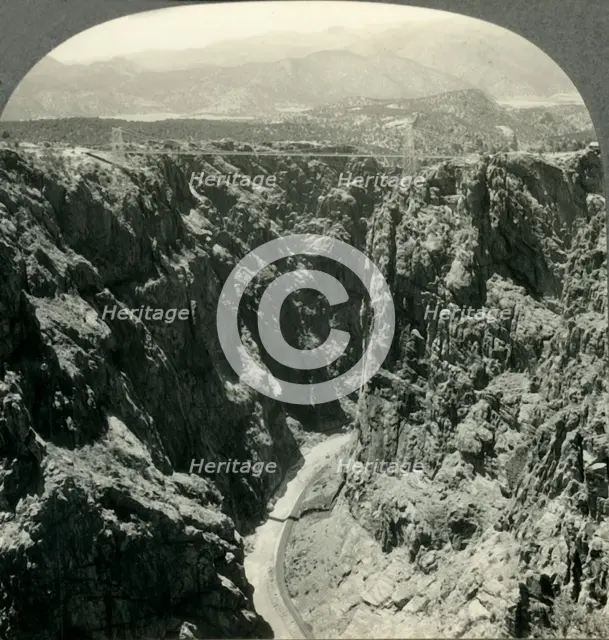 'The World's Highest Bridge Spanning the Royal Gorge, near Canon City, Colo.', c1930s. Creator: Unknown.