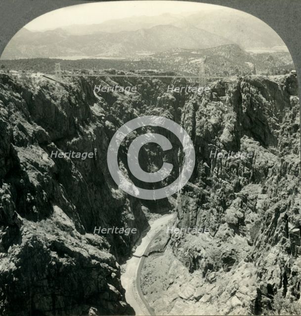 'The World's Highest Bridge Spanning the Royal Gorge, near Canon City, Colo.', c1930s. Creator: Unknown.
