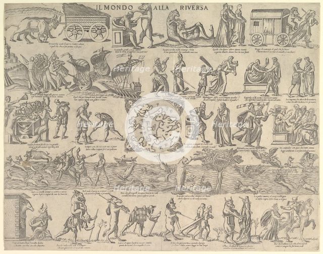 The World Turned Upside Down (Il Mondo alla Riversa), 1552-79. Creator: Nicolo Nelli.