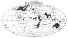The World with the British Possessions Indicated in Solid Black and the Islands Underlined 1924