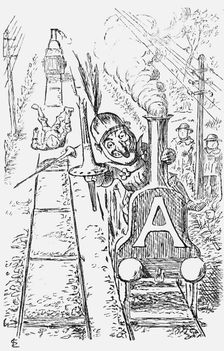 The Worst Managed Railway Running Out of London 1868. Creator: Edward Linley Sambourne
