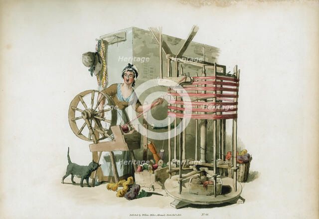 'The Worsted Winder', 1805. Artist: William Henry Pyne