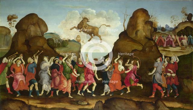 The Worship of the Egyptian Bull God, Apis, c. 1500. Artist: Lippi, Filippino, (School)  