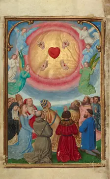 The Worship of the Five Wounds; Prayer Book of Cardinal Albrecht of Brandenburg, about 1525-1530. Creator: Simon Bening