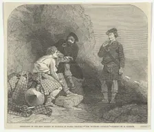 The Wounded Cateran by R. Carrick, Exhibition of the New Society of Painters in Wa..., May 13, 1848. Creator: Joseph Lionel Williams