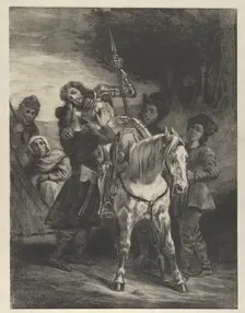 The Wounded Goetz Taken in by the Gypsies, 1836-43., 1836-43. Creator: Eugene Delacroix