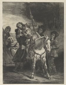 The Wounded Goetz Taken in by the Gypsies, 1836-43., 1836-43. Creator: Eugene Delacroix