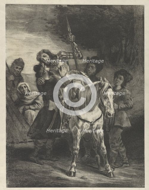 The Wounded Goetz Taken in by the Gypsies, 1836-43., 1836-43. Creator: Eugene Delacroix.