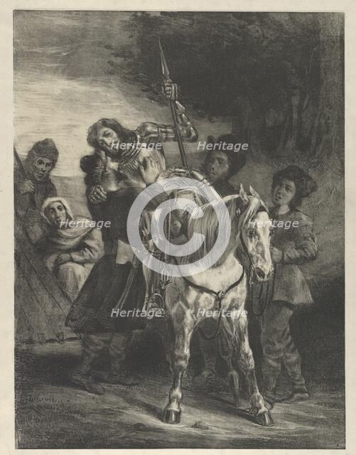 The Wounded Goetz Taken in by the Gypsies, 1836-43., 1836-43. Creator: Eugene Delacroix.